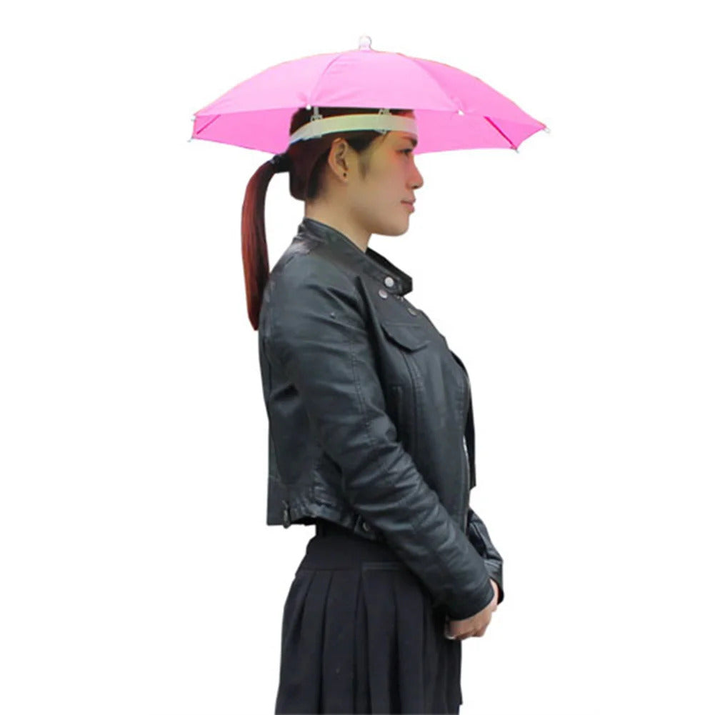 Portable Head Umbrella Hat Fishing Caps Anti-Rain Fishing Anti-Sun Umbrella Hat Adults Children Unisex Outdoor Pesca Sports Cap