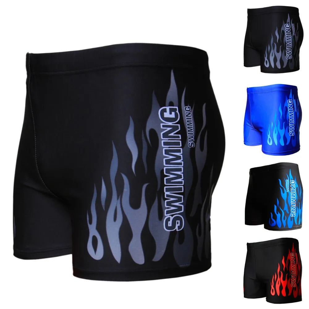 Men Swimwear Swimsuit Mens Swim Shorts Bathing Suit Swimming Pool Trunks Beach Briefs Flame Boxer Badpak maillot de bain homme