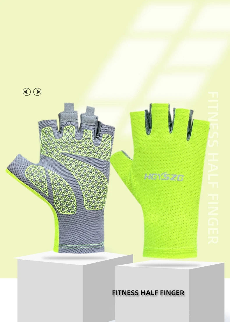 Summer Cycling Gloves Fingerless Fitness Fishing Women Men Spring Gym Breathable Non-slip Yoga Elastic Sport Bicycle Gloves
