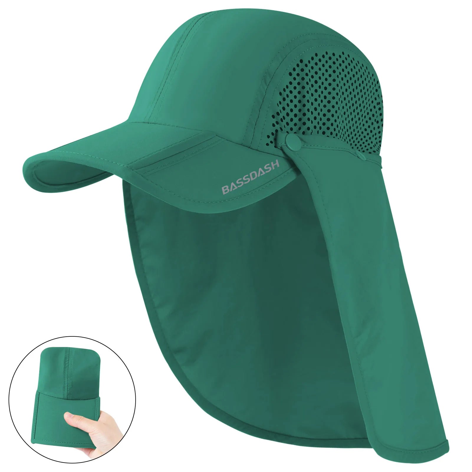 50+ Foldable Fishing Hat Baseball Cap with Removable Neck Flap Portable for Men Women Golf Hiking