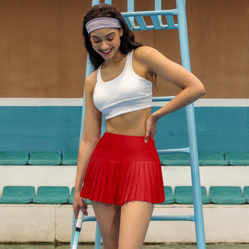 Womens Pleated Sports Skirt High Waisted Tennis Golf Skort Summer Mini Casual Girls Skirt Workout Athletic Skorts with Pockets for Ladies Summer Sportswear