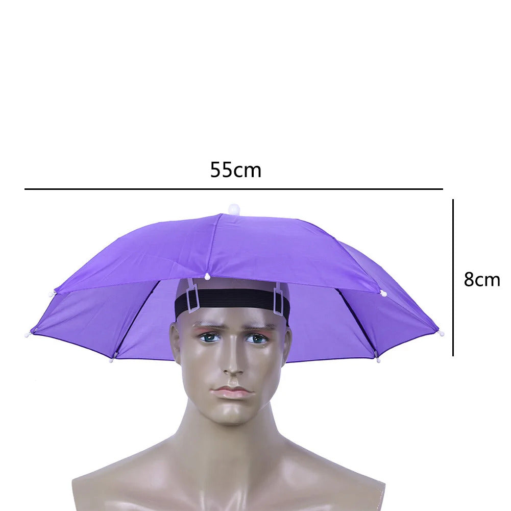 Portable Head Umbrella Hat Fishing Caps Anti-Rain Fishing Anti-Sun Umbrella Hat Adults Children Unisex Outdoor Pesca Sports Cap