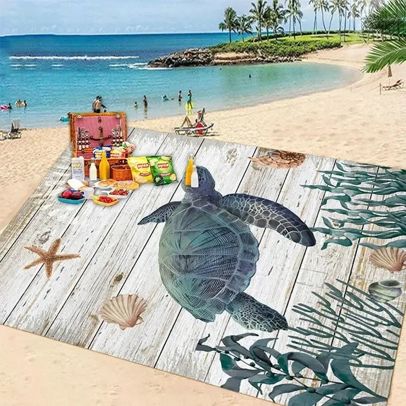 Waterproof Beach Mat Sandproof Travel Mat Portable Lightweight Folding Camping Supplies for Outdoor Camping Hiking Picnic