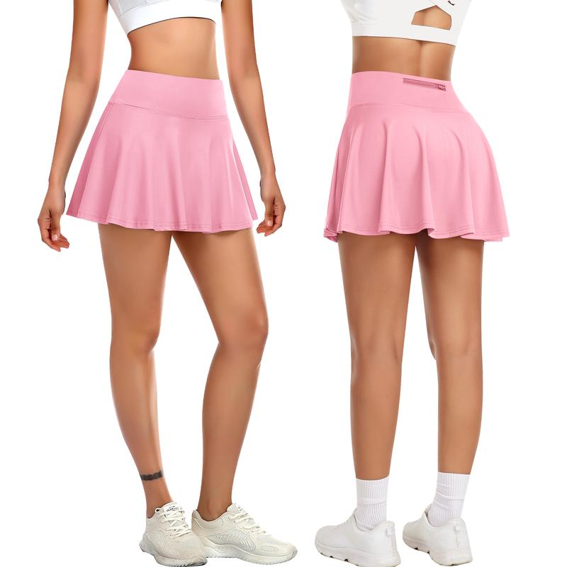 Women's Tennis Solid Pocket High Waist Athletic Skirt Pleated Golf Skorts with Pockets High Waisted Workout Running Casual Girl Skirts