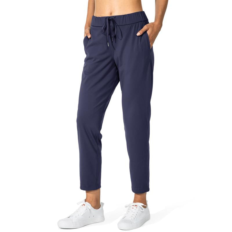 Women's Pants with Deep Pockets 7/8 Sporty Skinny Bottoms Stretch Ankle Sweatpants Solid Tracksuits