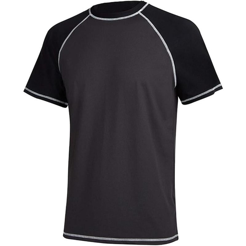 Men's UPF 50+ Rashguard Swim Tee Short Sleeve Running Shirt Swimwear Swim Hiking Workout Shirts #fathersdaygifts