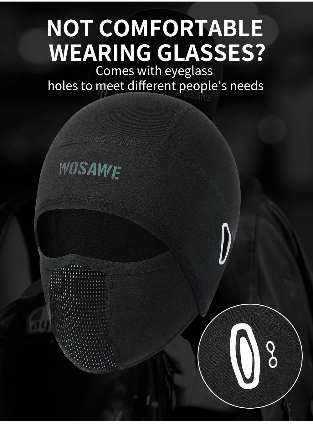 WOSAWE Sports Helmet Liner Ice Silk Hat Breathable Windproof Sports Balaclava Summer Headwear Motorcross Face Mask Cycling Cap