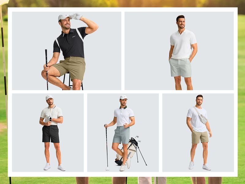 Men's Golf Shorts Stretch Quick Dry Breathable Gym Shorts Lightweight Athleticshorts Fashion Casual Workout Shorts With 3 Pockets Daily Wear