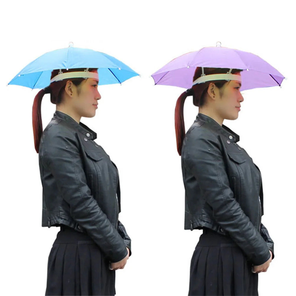 Portable Head Umbrella Hat Fishing Caps Anti-Rain Fishing Anti-Sun Umbrella Hat Adults Children Unisex Outdoor Pesca Sports Cap