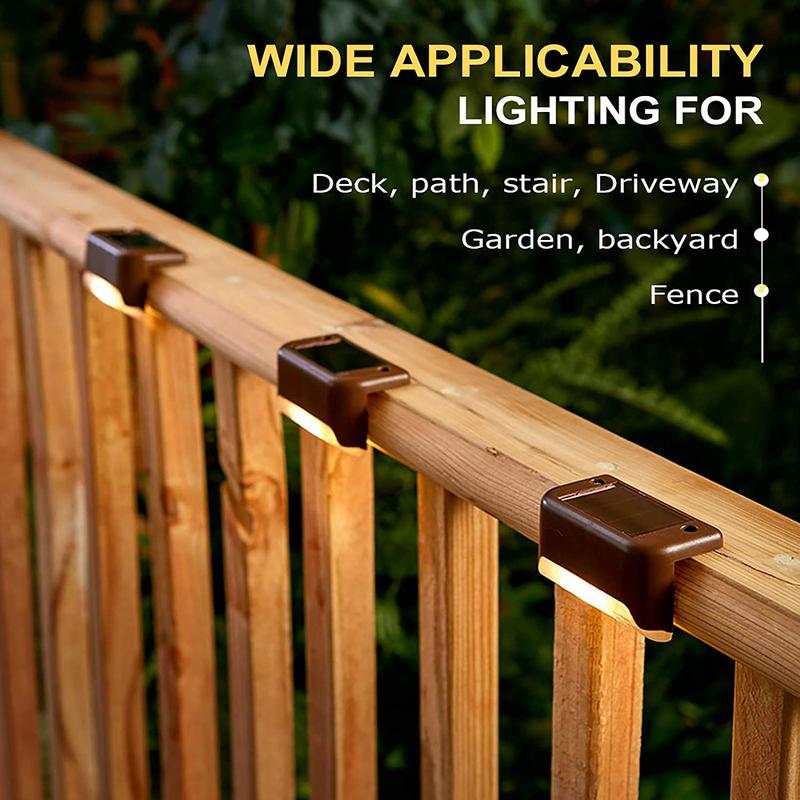 8-Pack Solar Deck Lights – Waterproof Outdoor LED Step Lights, Warm White, Auto On/Off, Easy Install for Patio, Stairs, Fence, Garden Landscape Lighting