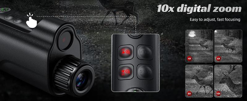 Night Vision Monocular, 2'' HD Screen Infrared Binoculars with Compass for Photos and Videos, Perfect for Adults Outdoor Camping and Wildlife Observation