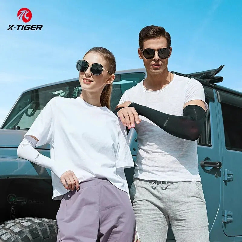 4 Pairs Cycling Arm Summer Ice Cloth Cycling Sleeves Sun Protection Unisex Breathable Running Volleyball Sleeves Outdoor