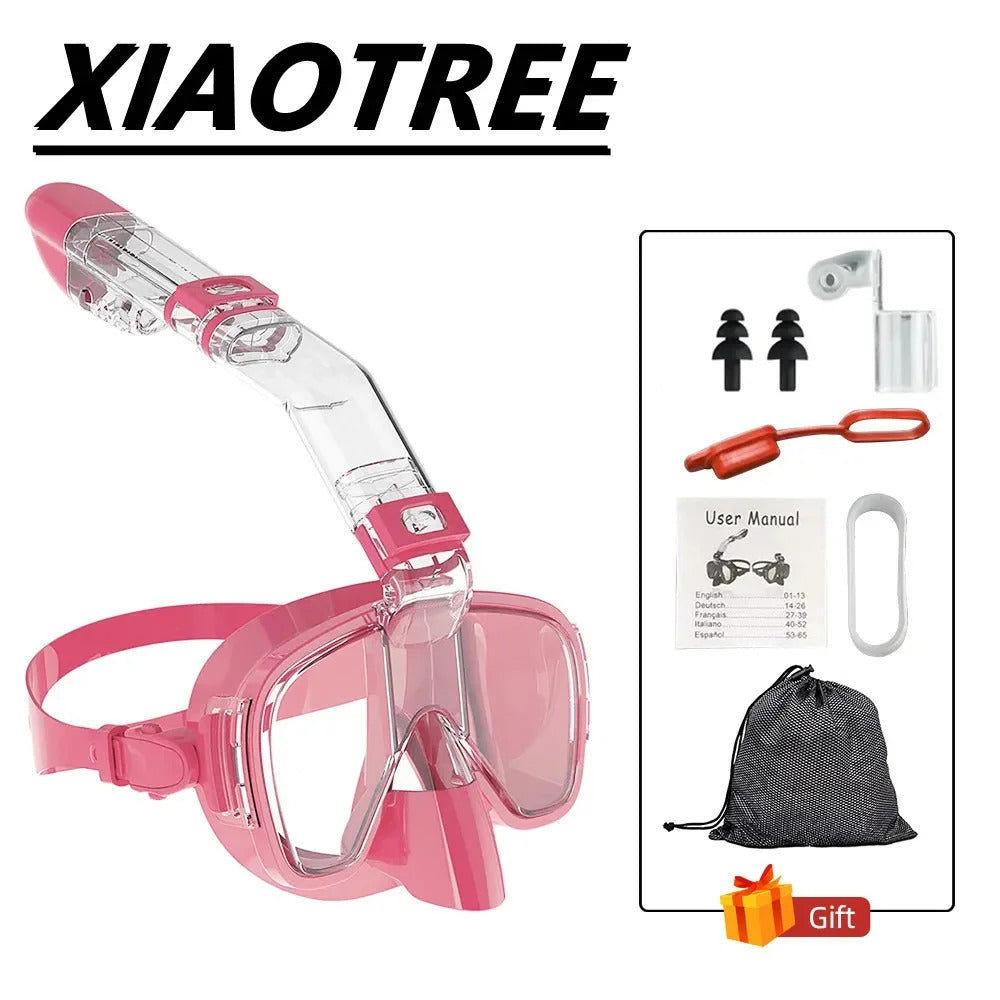 Underwater Snorkeling Half face Face Children Swimming Mask Set Scuba Diving Respirator Masks Anti Fog Safe Breathing for Adult