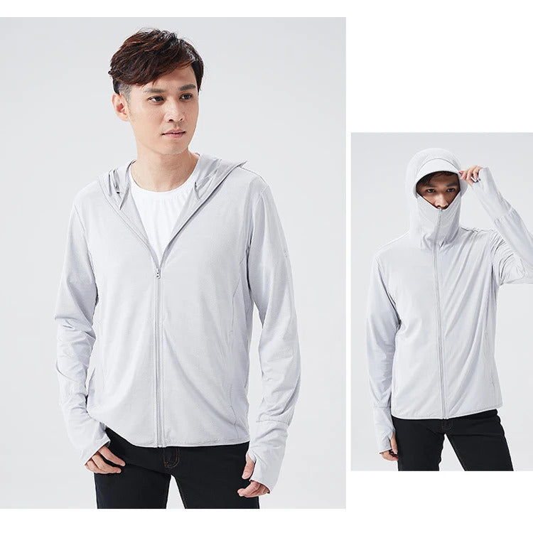 Summer Women Men Fishing Shirt UV Proof Coat Quick Dry Thin Sunscreen UPF50+ Outwear Hooded Cycling Beach Clothes