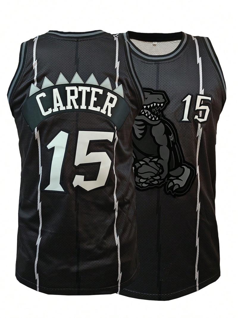 Men's Figure Embroidered Basketball Jersey, 1 Count Loose Sleeveless Vest, Breathable Comfortable Sports Jersey for Training & Outdoor Activities, Sport Outdoor Clothes