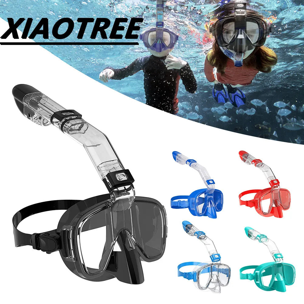 Underwater Snorkeling Half face Face Children Swimming Mask Set Scuba Diving Respirator Masks Anti Fog Safe Breathing for Adult