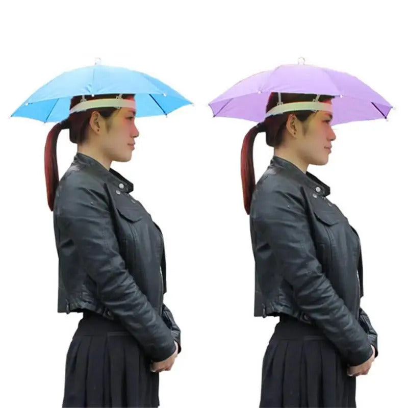 Portable Head Umbrella Hat Fishing Caps Anti-Rain Fishing Anti-Sun Umbrella Hat Adults Children Unisex Outdoor Pesca Sports Cap