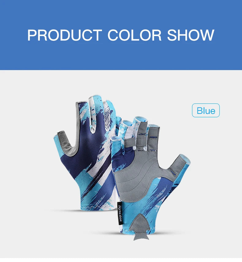 Outdoor Fishing Gloves Half Finger Men Women Anti-slip UV Wear Protection Sports Boating Fish Equipment Angling Sailing Gloves