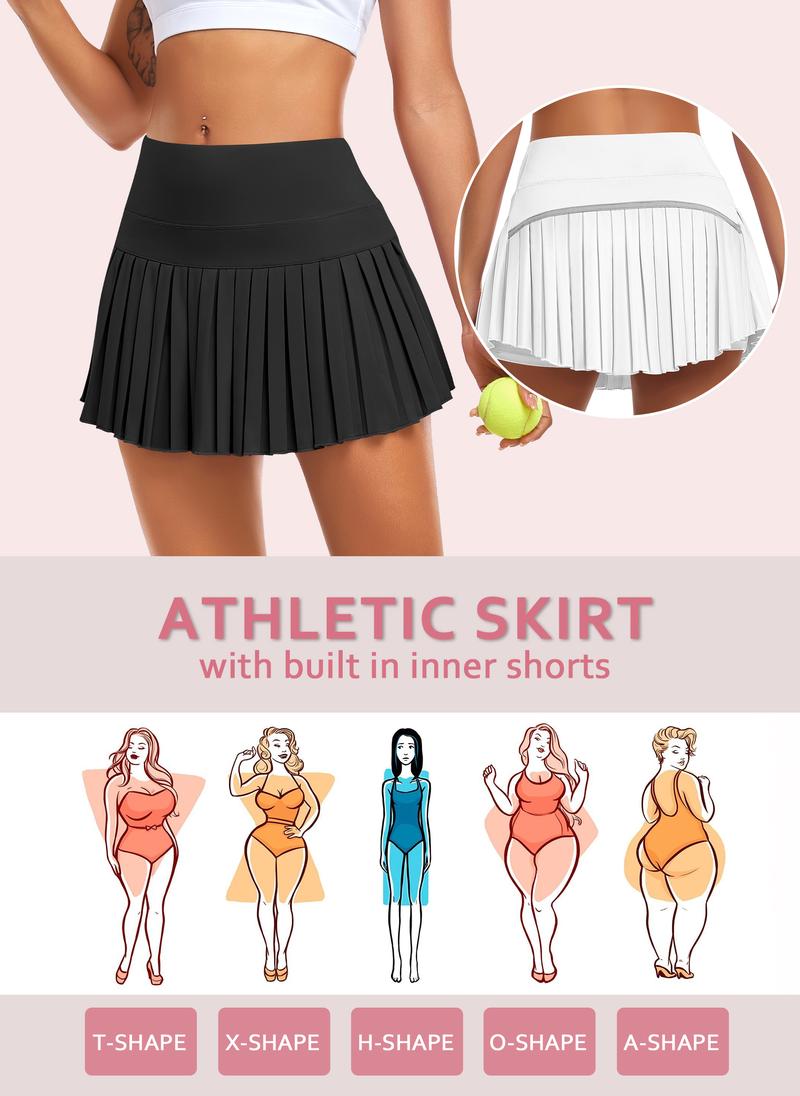 Womens Pleated Sports Skirt High Waisted Tennis Golf Skort Summer Mini Casual Girls Skirt Workout Athletic Skorts with Pockets for Ladies Summer Sportswear