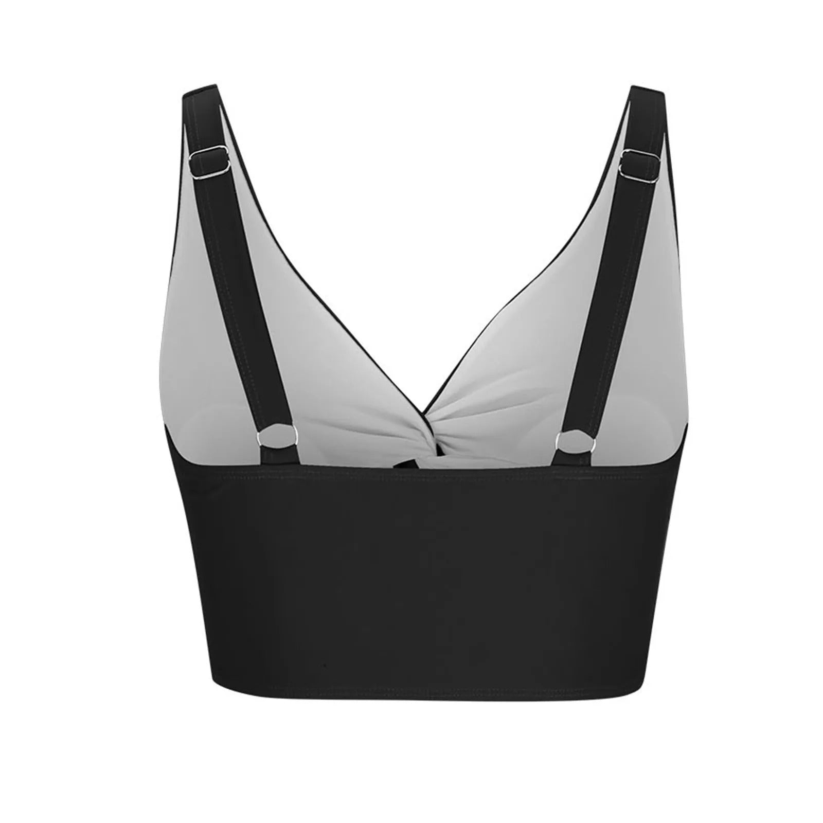 Women'S Swimsuit Top Solid Colour Bikini Swimsuit Fashion Gathering Push Up Tankini Swimsuit Sexy Backless Cross Strap Bikini