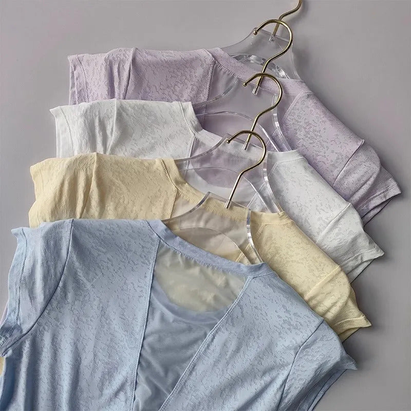Woman Sports Shirt Short Sleeve Yoga Top Mesh T-Shirts Women Fitness Shirt Sportswear Breathable Workout top Loose Gym Clothes