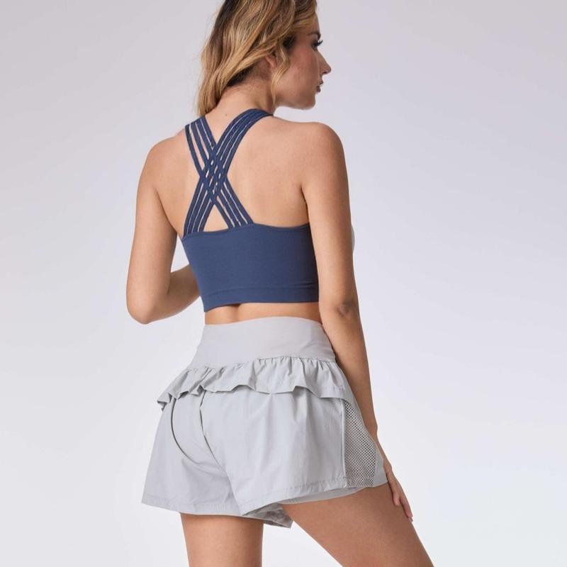 Pro-Fit Seamless 2 pieces  Cross-back sports bra, Comfortable, Support, Stretchy, Summer Outfits, everyday bra, Women Workout Clothes, Activewear 32678