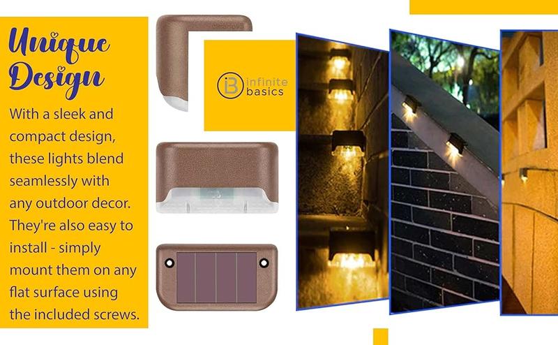 8-Pack Solar Deck Lights – Waterproof Outdoor LED Step Lights, Warm White, Auto On/Off, Easy Install for Patio, Stairs, Fence, Garden Landscape Lighting