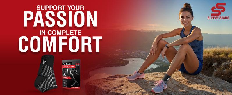 Sleeve Stars Ankle Brace for Sprain | Plantar Fasciitis Relief | Ankle Support for Women & Men | Ankle Compression Sleeve w/ Strap | Achilles Tendonitis Brace, Foot Brace Wrap