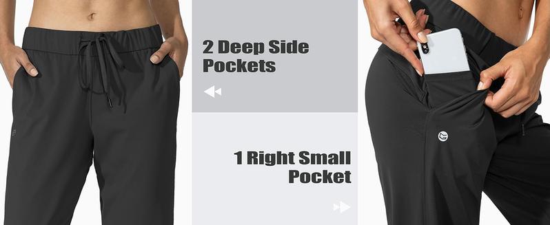 Women's Pants with Deep Pockets 7/8 Sporty Skinny Bottoms Stretch Ankle Sweatpants Solid Tracksuits