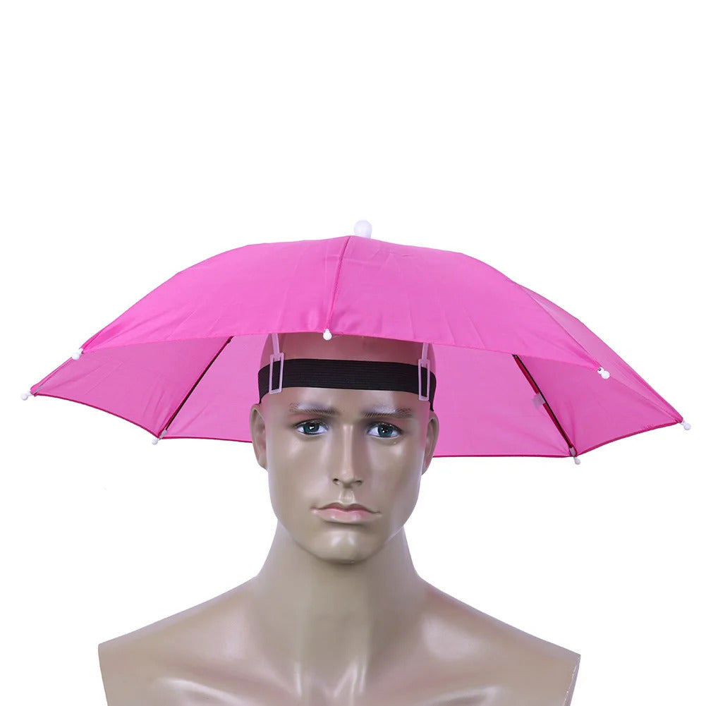 Portable Head Umbrella Hat Fishing Caps Anti-Rain Fishing Anti-Sun Umbrella Hat Adults Children Unisex Outdoor Pesca Sports Cap