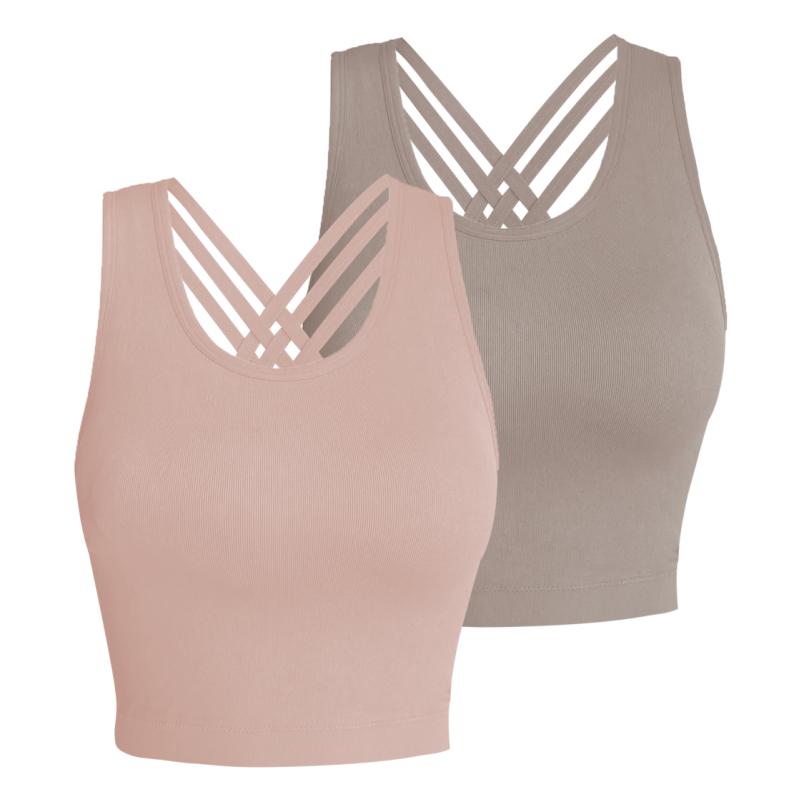 Pro-Fit Seamless 2 pieces  Cross-back sports bra, Comfortable, Support, Stretchy, Summer Outfits, everyday bra, Women Workout Clothes, Activewear 32678