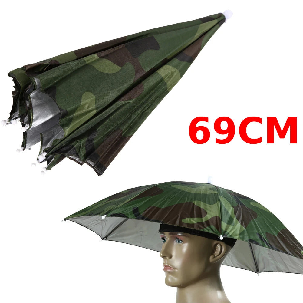 Portable Head Umbrella Hat Fishing Caps Anti-Rain Fishing Anti-Sun Umbrella Hat Adults Children Unisex Outdoor Pesca Sports Cap