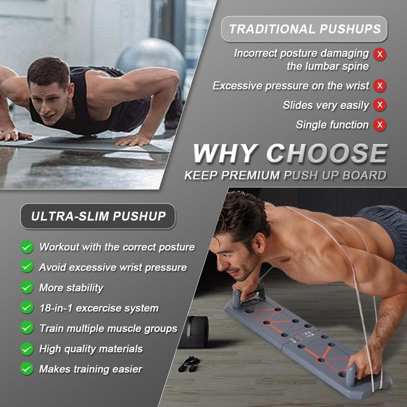 Push Up Board – Foldable Push Up Board for Men and Women, Push Up Handles with  Coded Combo Positions for Exercise – At Home Workout Equipment Men, Pushup Board