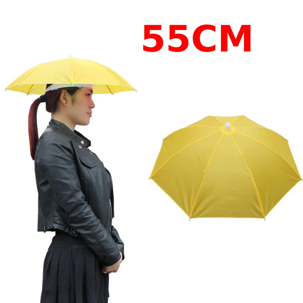 Portable Head Umbrella Hat Fishing Caps Anti-Rain Fishing Anti-Sun Umbrella Hat Adults Children Unisex Outdoor Pesca Sports Cap