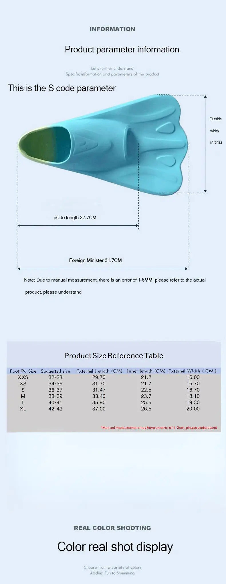 New colored swimming training fins for summer tourism, elastic and soft silicone diving frog shoes
