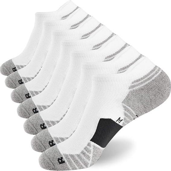 Men's Colorblock Striped Print Ankle Socks,7 Pairs ,Casual Moisture Wicking Low Cut Socks,Soft Comfy Breathable Socks for all Athletic Running