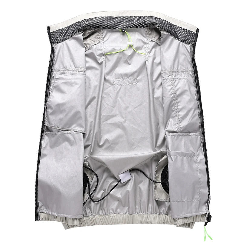 Summer Cool Vest Wearable Cooling Fan Vest Air-conditioned Clothes Usb Cooling 13 Hours For Outdoor Work  Fishing Short Sleeve