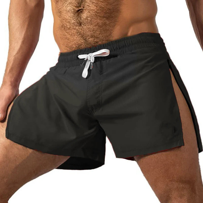 Summer Sports Shorts Men Sweatshorts Quick Dry Running Gym Beach Jogging Bottoms Men Fitness Training side Zipper Shorts Pants