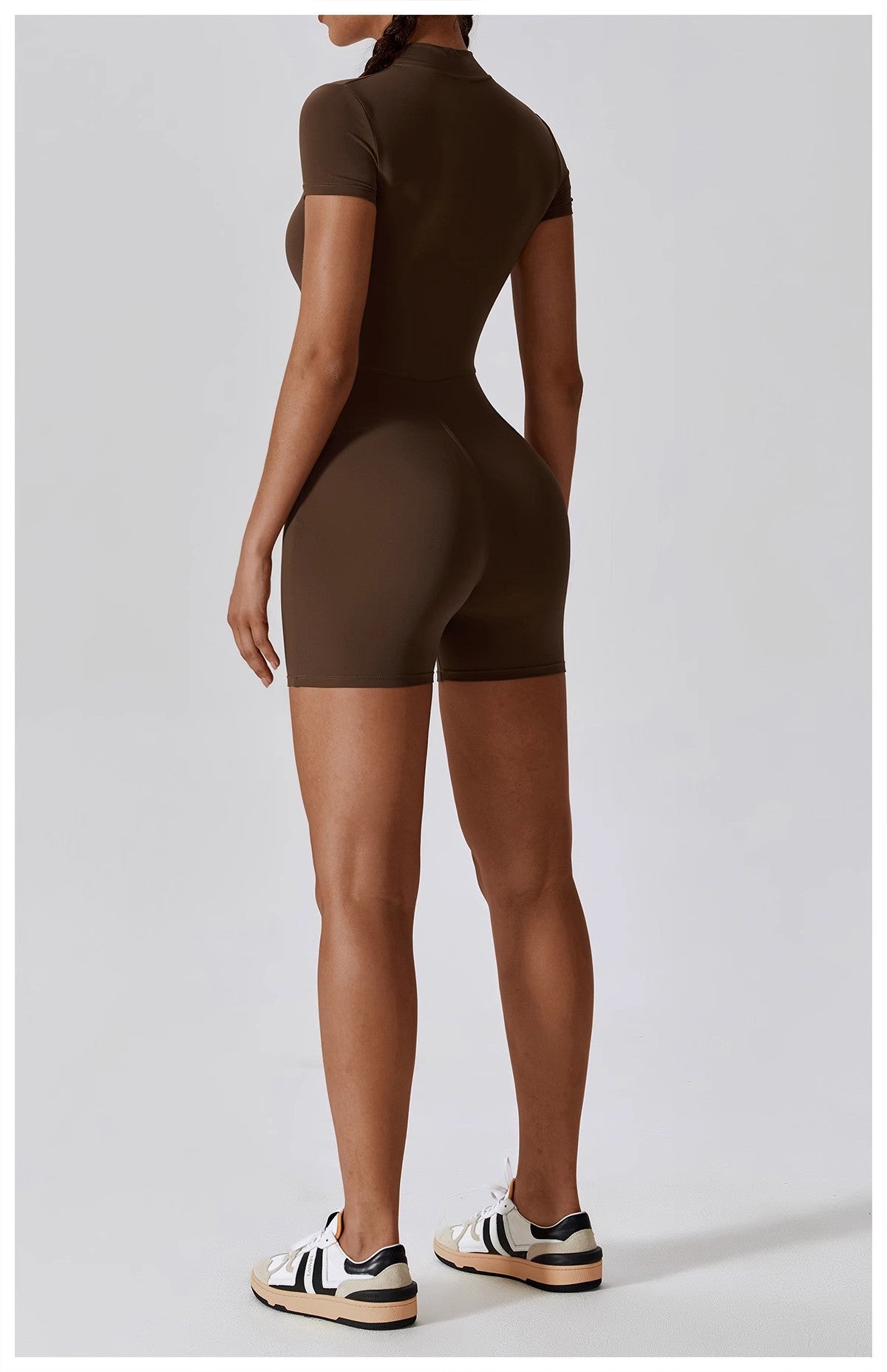 European and American Summer Zipper Short Sleeve Yoga Jumpsuit for Women Dance Fitness Tight Sports Jumpsuit Swimsuit