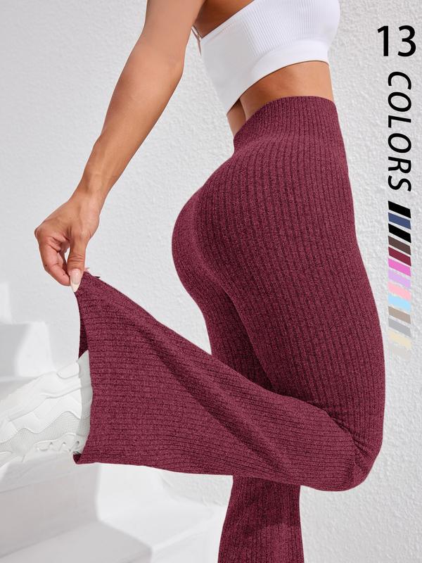 Women's Solid High Waist Sports Leggings, Casual Comfy Breathable Skinny Pants for Yoga Gym Workout Running, Ladies Sportswear for All Seasons, Fitness Summer Bottoms