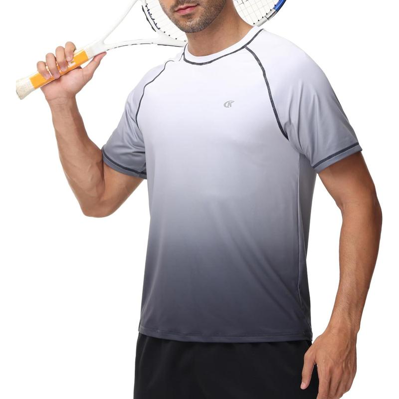 Men's UPF 50+ Rashguard Swim Tee Short Sleeve Running Shirt Swimwear Swim Hiking Workout Shirts #fathersdaygifts