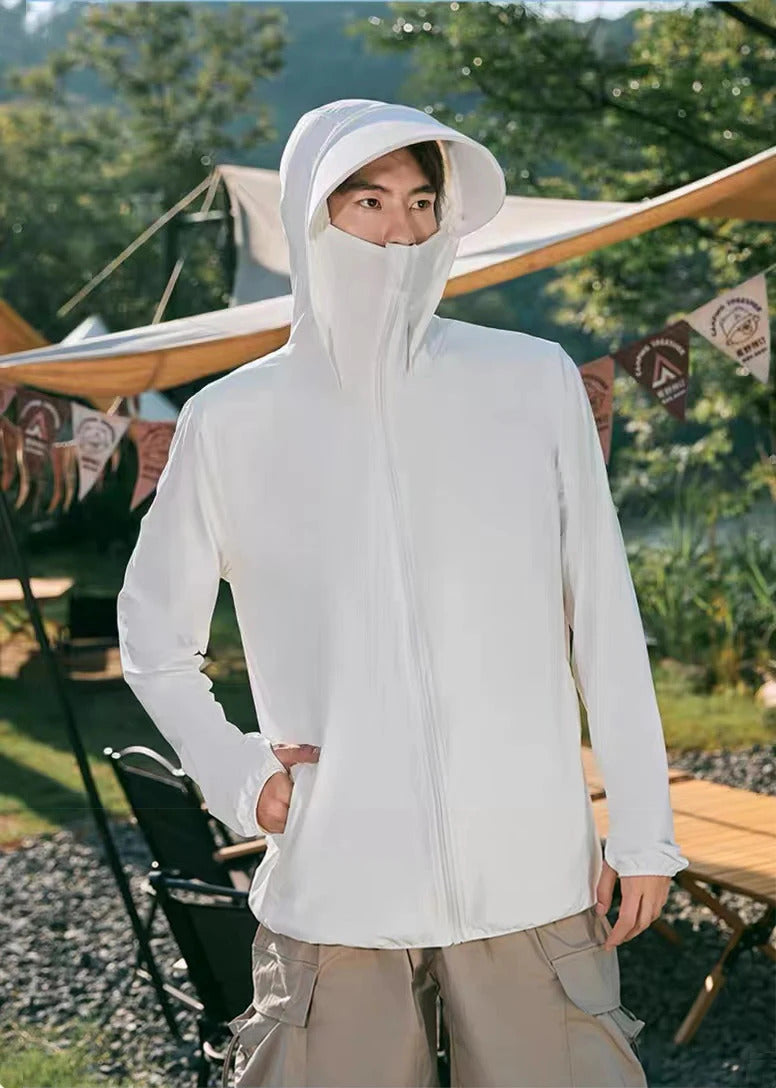 Summer Women Men Fishing Shirt UV Proof Coat Quick Dry Thin Sunscreen UPF50+ Outwear Hooded Cycling Beach Clothes