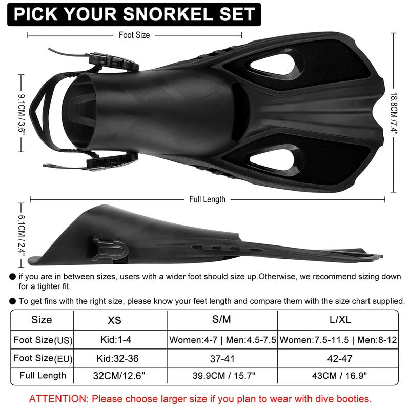 Swim Flippers Short Diving Frog Shoes Duck Webs Adjustable Silicone Travel Size Open Heel Adult Men Women Youth Kid