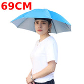 Portable Head Umbrella Hat Fishing Caps Anti-Rain Fishing Anti-Sun Umbrella Hat Adults Children Unisex Outdoor Pesca Sports Cap
