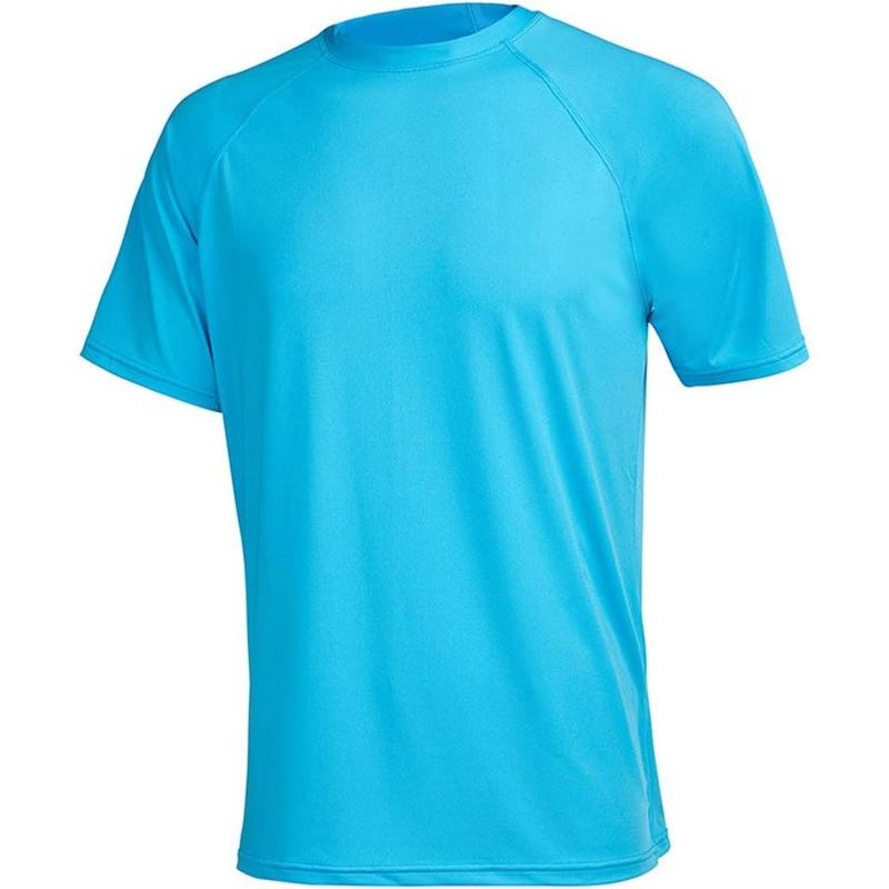 Men's UPF 50+ Rashguard Swim Tee Short Sleeve Running Shirt Swimwear Swim Hiking Workout Shirts #fathersdaygifts