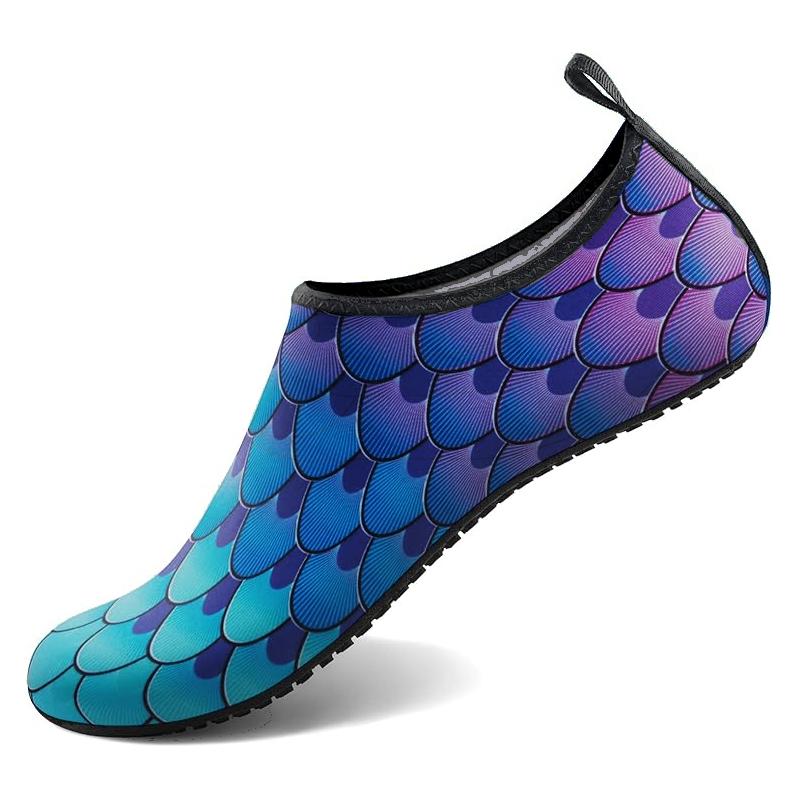 Quick-Dry Water Shoes for Women & Men - Aqua Socks Barefoot Swim Beach Yoga Exercise Pool Camping Gift with Breathable Elastic Fabric and Anti-Slip Sole Watershoes