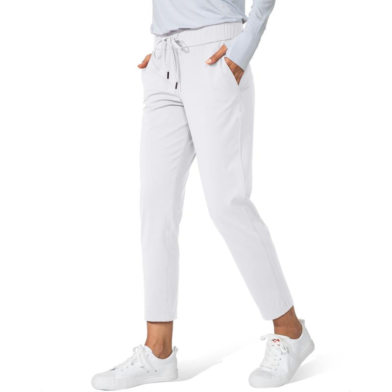 Women's Pants with Deep Pockets 7/8 Sporty Skinny Bottoms Stretch Ankle Sweatpants Solid Tracksuits