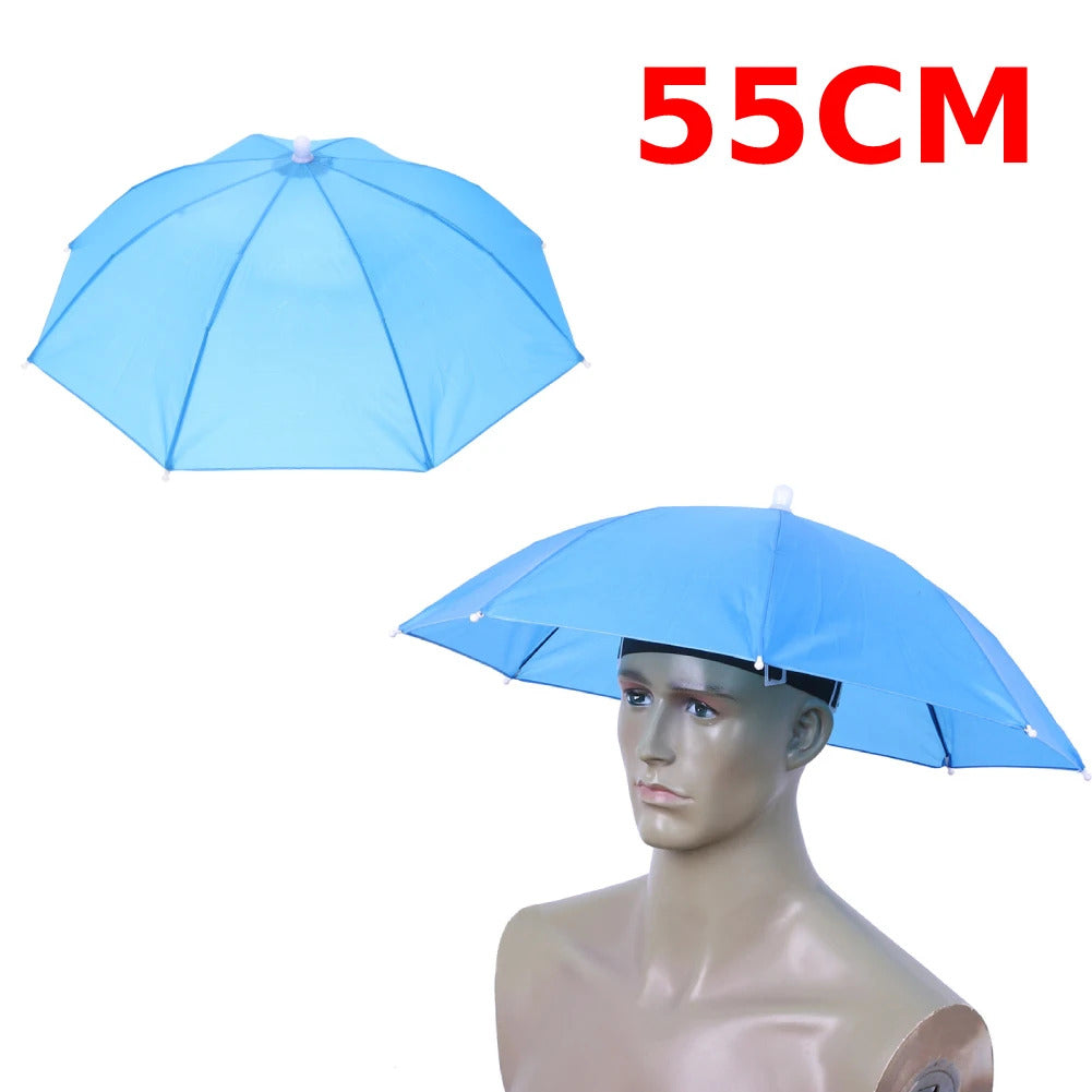 Portable Head Umbrella Hat Fishing Caps Anti-Rain Fishing Anti-Sun Umbrella Hat Adults Children Unisex Outdoor Pesca Sports Cap