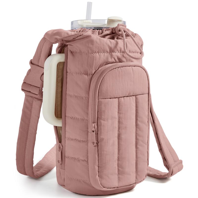 Water Bottle Holder Bag with Strap, 40/32 oz Gym Accessories with Phone Pocket, Sling Bag Purses for Women Drinkware Tumble
