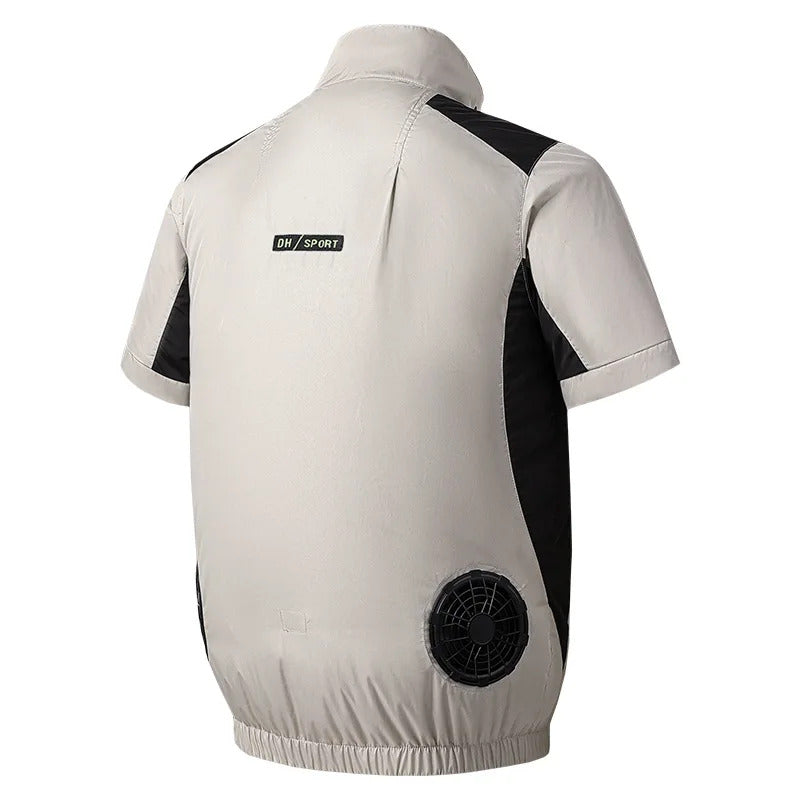 Summer Cool Vest Wearable Cooling Fan Vest Air-conditioned Clothes Usb Cooling 13 Hours For Outdoor Work  Fishing Short Sleeve